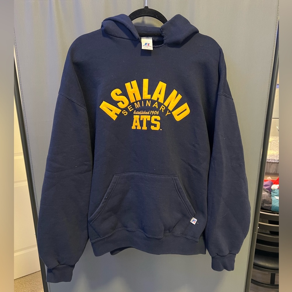 Vintage Ashland Seminary Russell Hoodie (ripped collar)